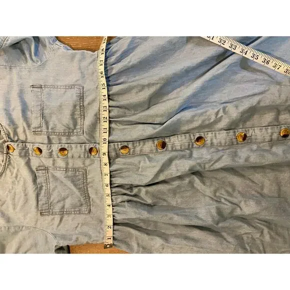 VTG Timeless Ticket Denim Light Wash Denim Midi Dress Cottagecore Size 6 USA - Picture 5 of 11